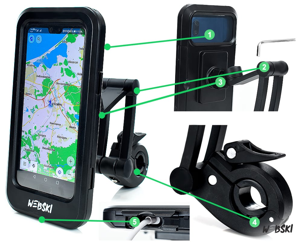 Uchwyt motocyklowy ATH-400 wodoodporny do telefonu UCHATH400